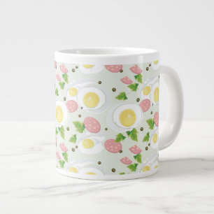 Egg and Sausage Pattern Large Coffee Mug