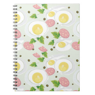 Egg and Sausage Pattern Notebook