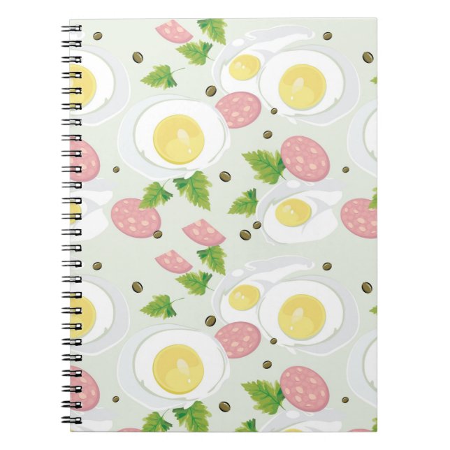 Egg and Sausage Pattern Notebook (Front)