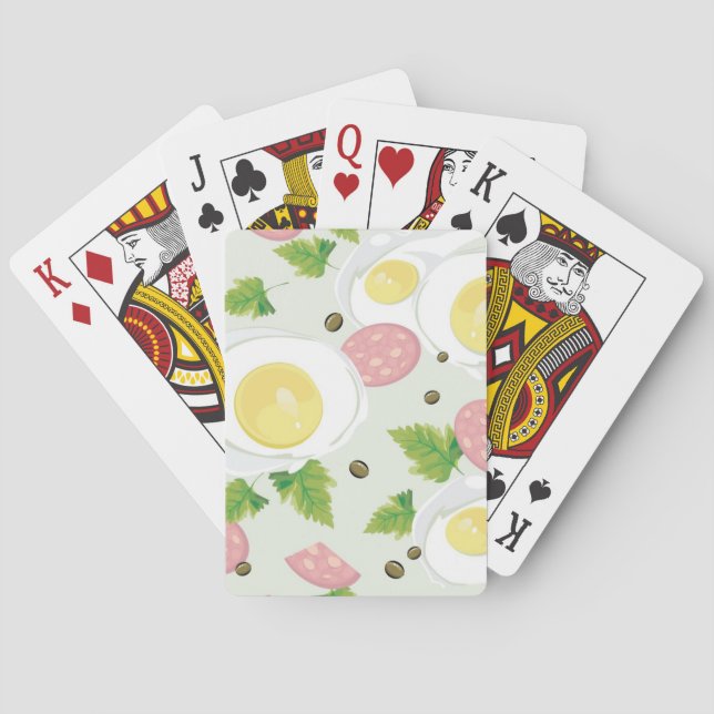 Egg and Sausage Pattern Playing Cards (Back)