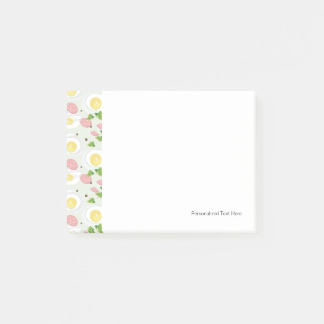 Egg and Sausage Pattern Post-it Notes (Front)