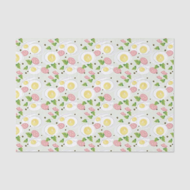 Egg and Sausage Pattern Tissue Paper (Front)