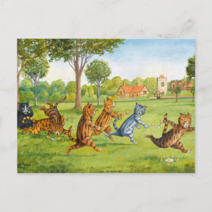 Egg and Spoon Race by Louis Wain Postcard