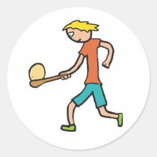 Egg And Spoon Race Classic Round Sticker
