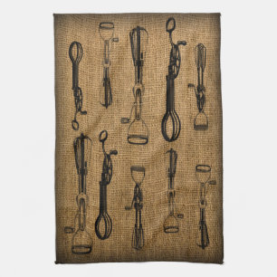 Egg Beaters Burlap Kitchen Towel