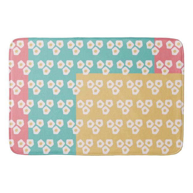 Egg Breakfast Brunch Colourful Pattern Bath Mat (Front)
