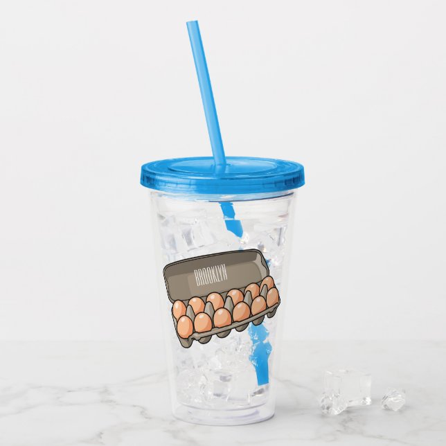 Egg carton cartoon illustration  acrylic tumbler (Front Ice)