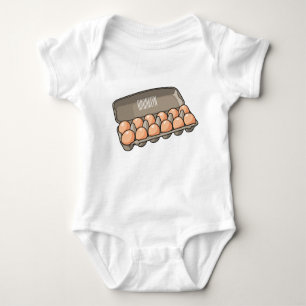 Egg carton cartoon illustration  baby bodysuit