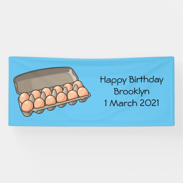 Egg carton cartoon illustration banner (Horizontal)