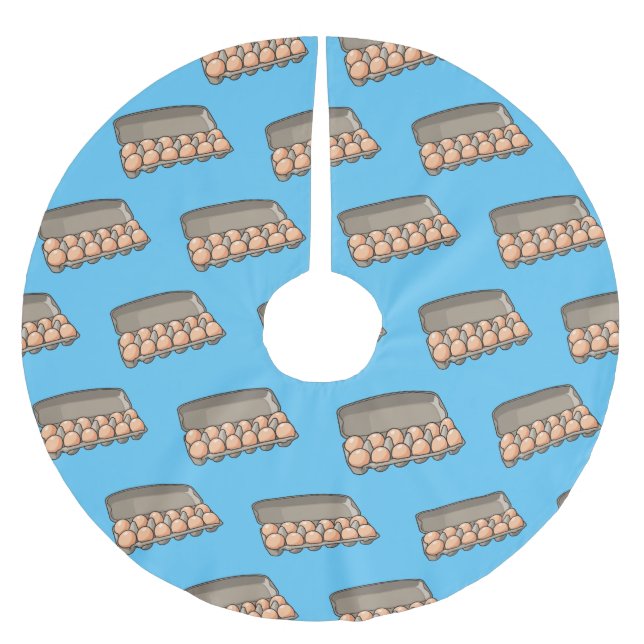 Egg carton cartoon illustration  brushed polyester tree skirt (Front)