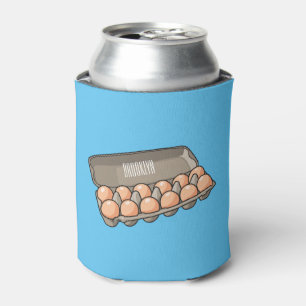 Egg carton cartoon illustration can cooler