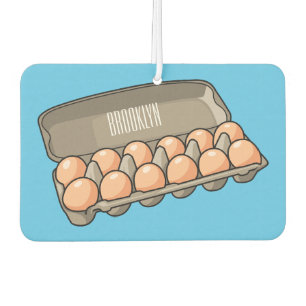 Egg carton cartoon illustration car air freshener