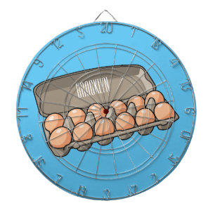 Egg carton cartoon illustration dartboard