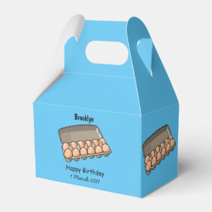 Egg carton cartoon illustration favour box