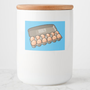 Egg carton cartoon illustration  food label