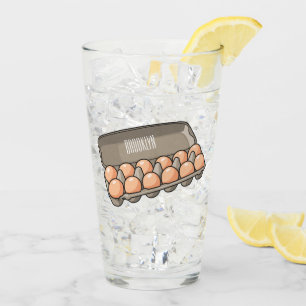 Egg carton cartoon illustration  glass