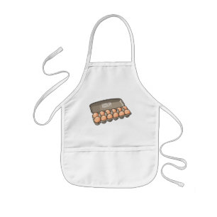 Egg carton cartoon illustration kids apron