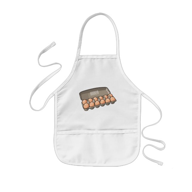 Egg carton cartoon illustration   kids apron (Front)