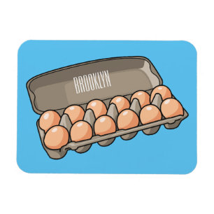 Egg carton cartoon illustration magnet