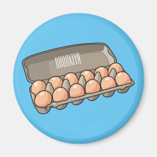 Egg carton cartoon illustration magnet