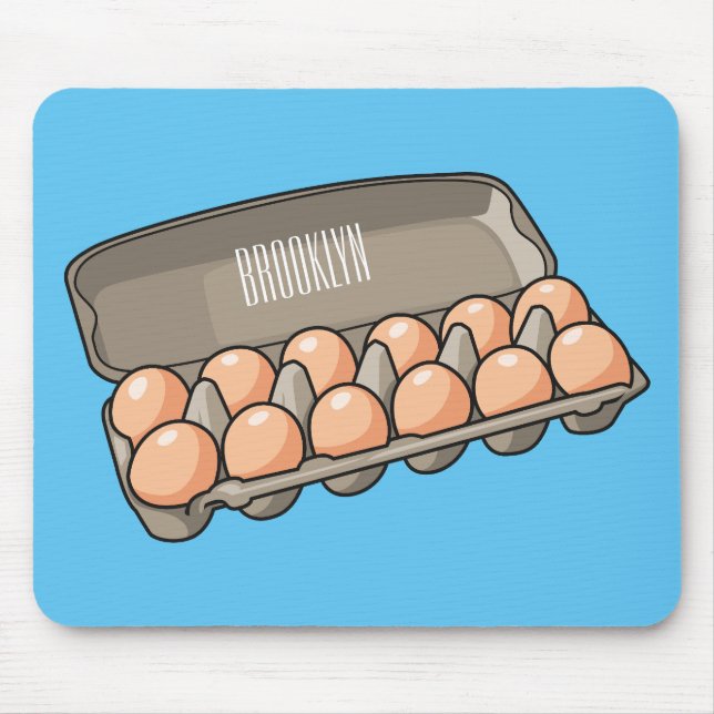Egg carton cartoon illustration mouse pad (Front)
