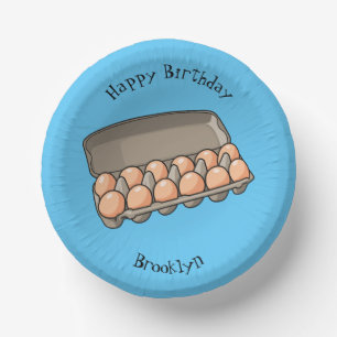 Egg carton cartoon illustration paper plate