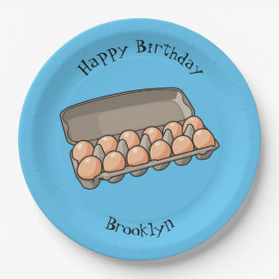 Egg carton cartoon illustration paper plate