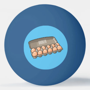 Egg carton cartoon illustration ping pong ball