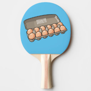 Egg carton cartoon illustration   ping pong paddle