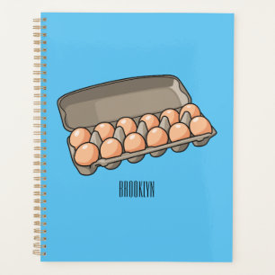 Egg carton cartoon illustration planner