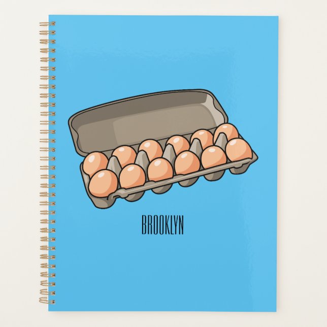 Egg carton cartoon illustration  planner (Front)