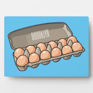 Egg carton cartoon illustration  plaque