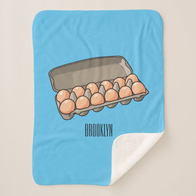 Egg carton cartoon illustration sherpa blanket (Front)