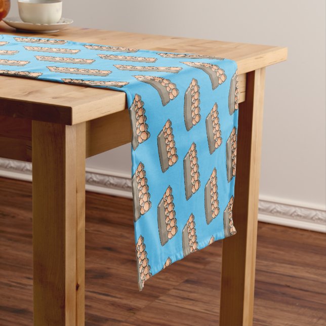 Egg carton cartoon illustration  short table runner (In Situ)
