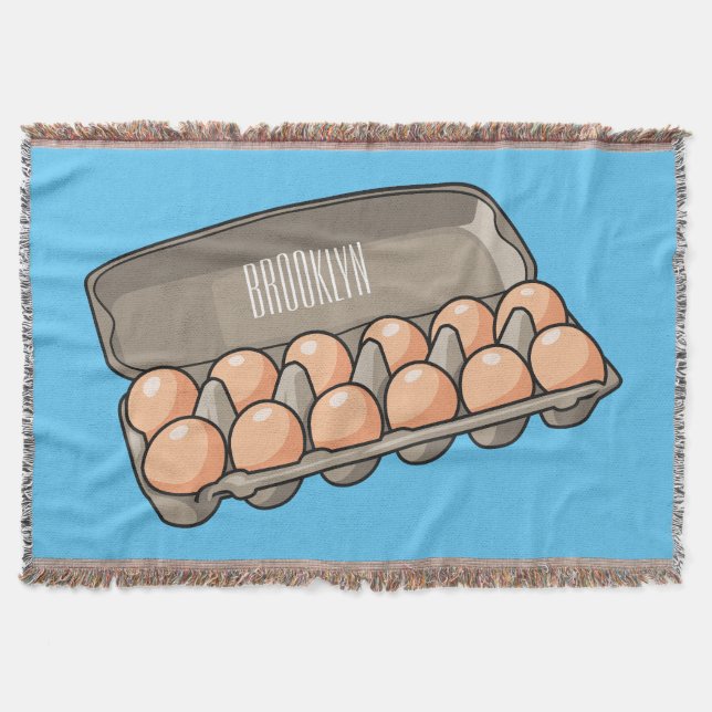 Egg carton cartoon illustration  throw blanket (Front)