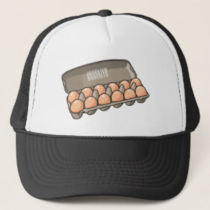 Egg carton cartoon illustration trucker hat