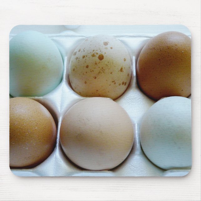 Egg Carton full of assorted coloured eggs Mouse Pad (Front)
