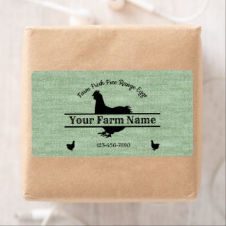 Egg Carton Label Chicken Farmhouse Green Burlap