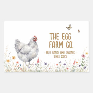 Egg Carton Label Farm Fresh Eggs Watercolor Hen