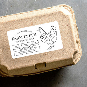 Egg Carton Label Rustic Farm Chicken Illustration