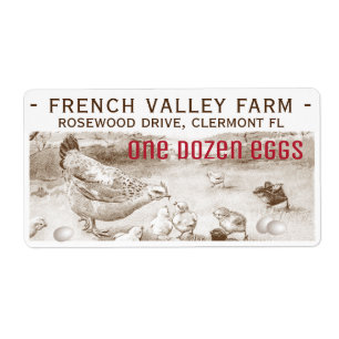 Egg Carton Label Rustic Vintage Hen Eggs Farmhouse