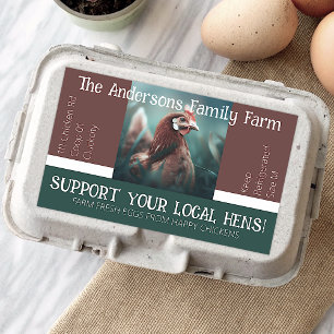 Egg Carton Packaging Funny Quote Custom Chicken  Rectangular Sticker