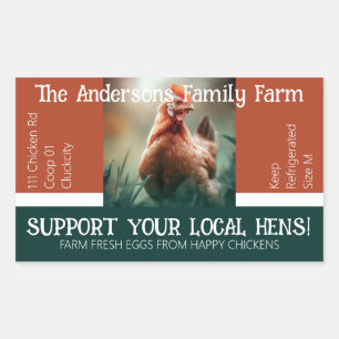 Egg Carton Packaging Funny Quote Custom Chicken  Rectangular Sticker
