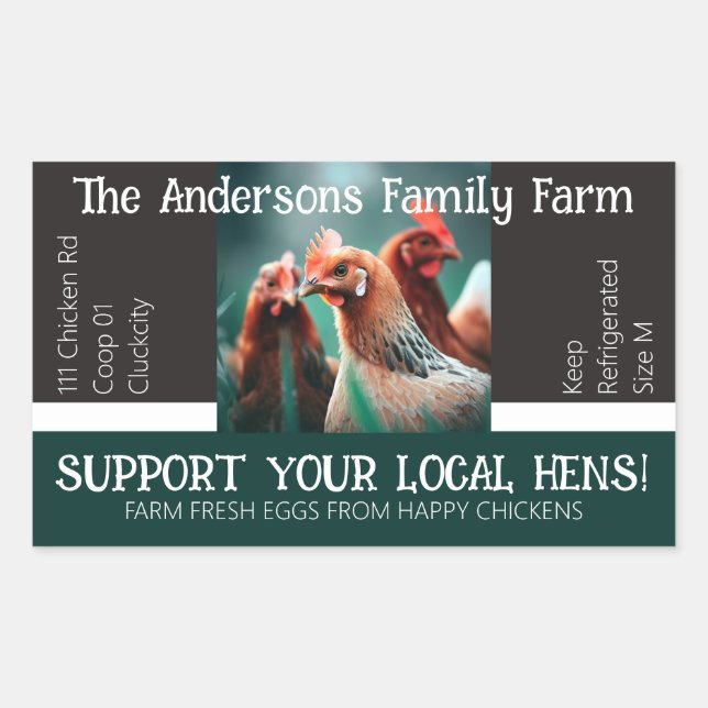 Egg Carton Packaging Funny Quote Custom Chicken  Rectangular Sticker (Front)