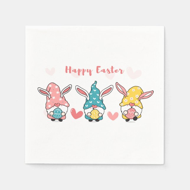 Egg-cellent Easter Gnomes Napkin (Front)
