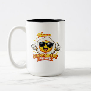 Egg - cellent Morning Greeting Two-Tone Coffee Mug