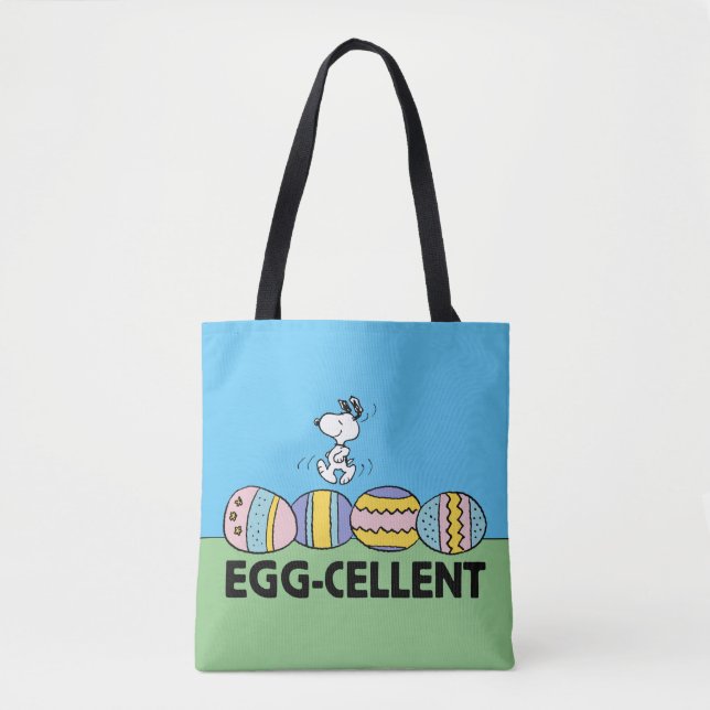 Egg-cellent Snoopy Easter Tote Bag (Front)