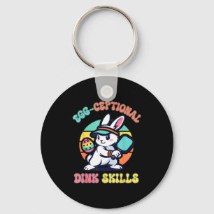 Egg-ceptional dink skills easter pickleball bunny key ring
