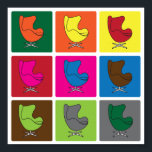 Egg-chair pop art poster<br><div class="desc">Nine colourful design Egg-chairs poster. You can customise size and options.</div>