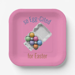Egg-Cited for Easter Coloured Easter Eggs in Carto Paper Plate